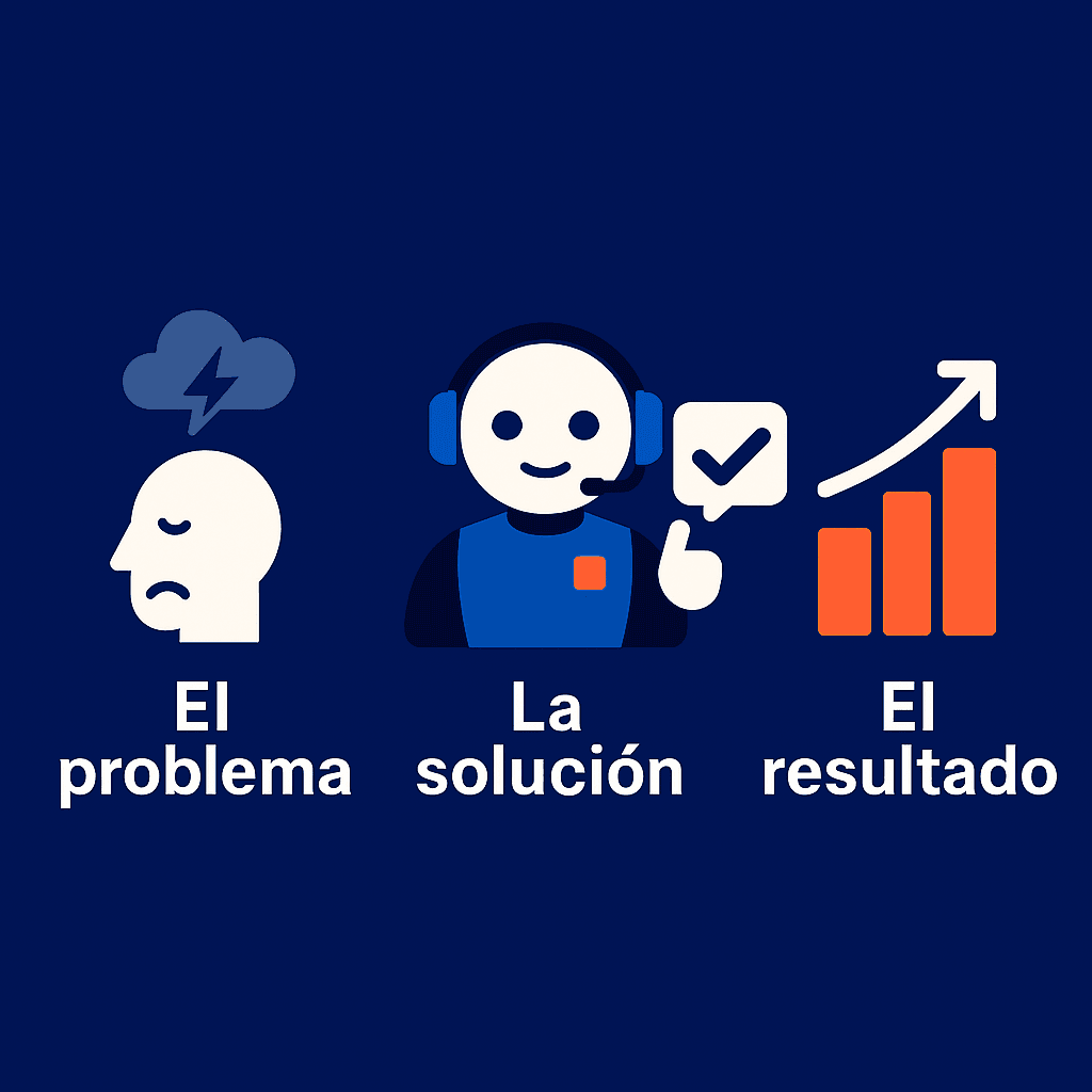 Infografía “El problema, la solución y el resultado” en automatizaciones MargestPro.